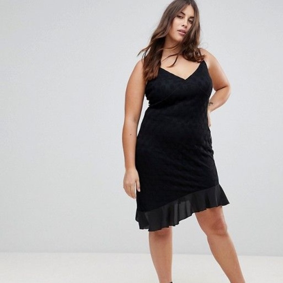 ASOS Curve Dresses & Skirts - NWT Polka Dot Asymmetric Frill Hem Dress